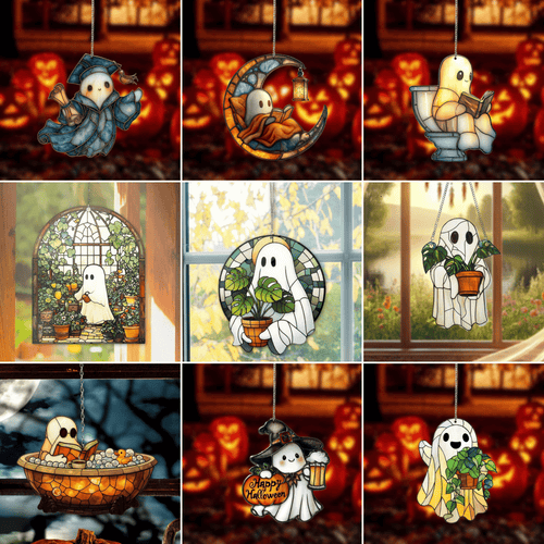 Glowy Ghost – Cute Halloween Suncatcher